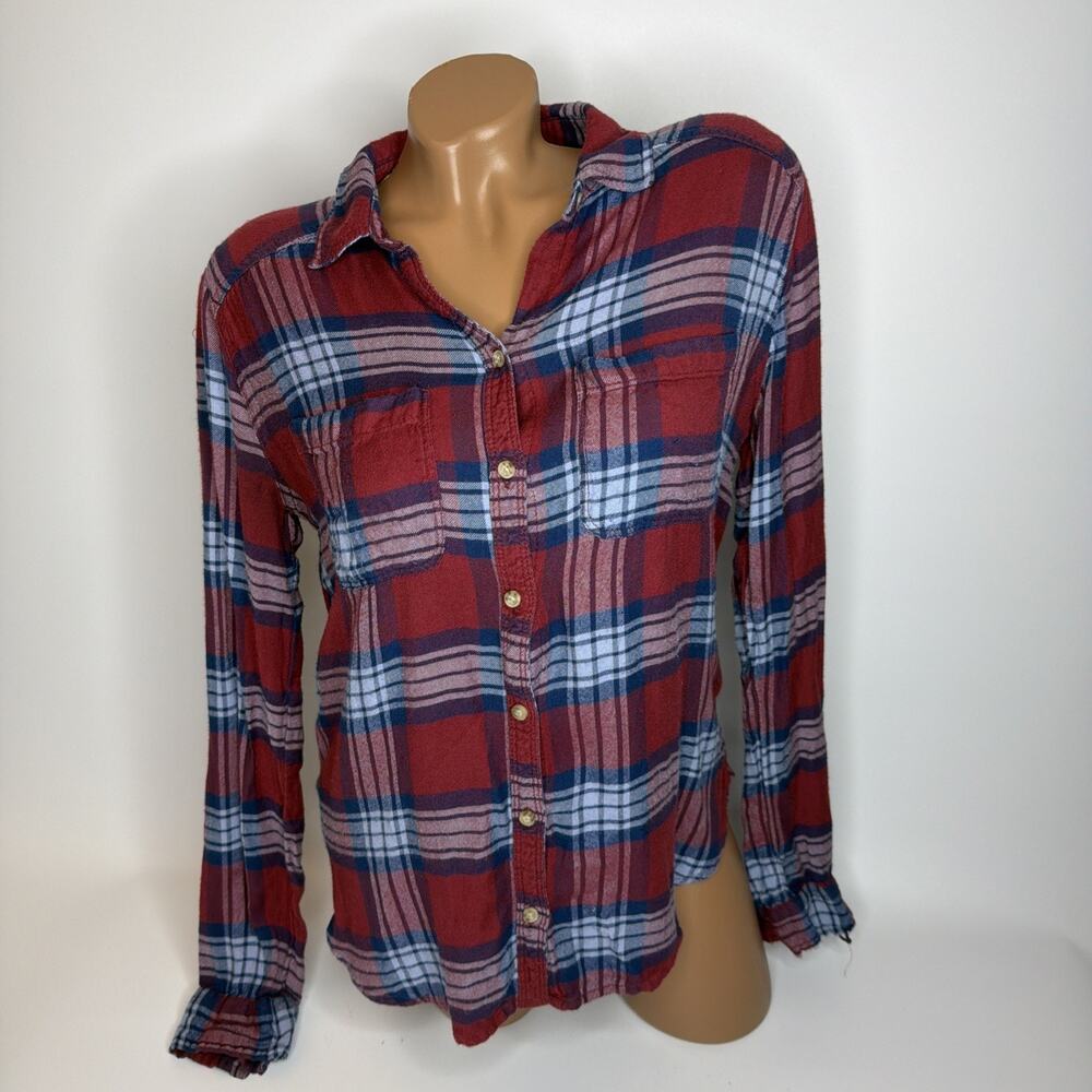 Vintage Abercrombie & Fitch Women M Flannel Top Soft Long sleeve Shirt Y2k READ